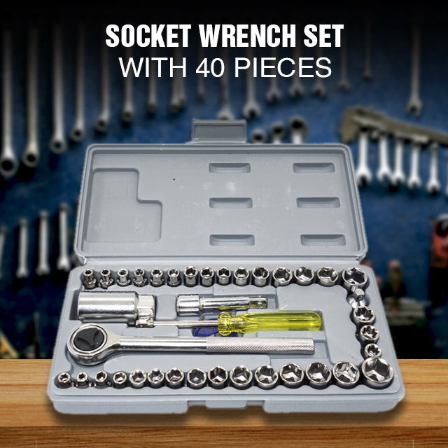 40pcs Aiwa Socket Wrench  Tool Kit &amp; Screwdriver And Socket Set