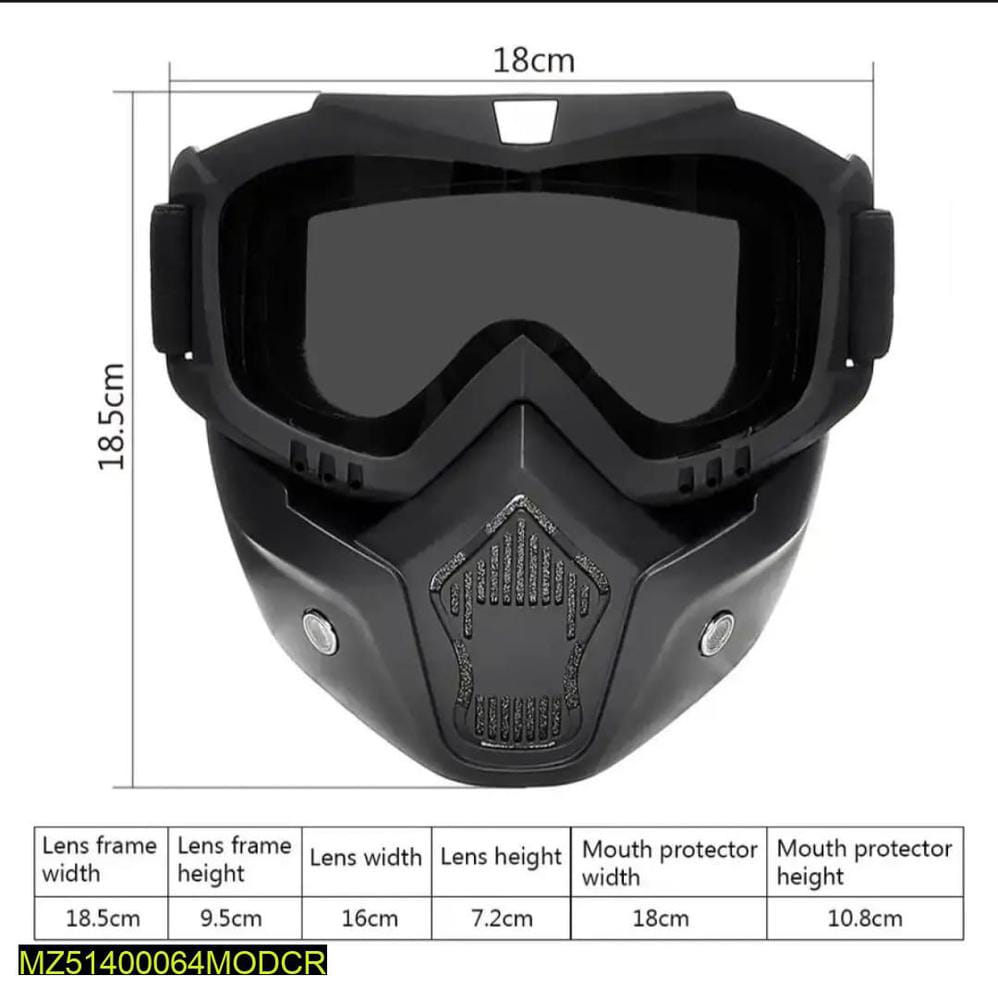 Motorbike Glasses & Mask for Eye Protection & Dust Resistance